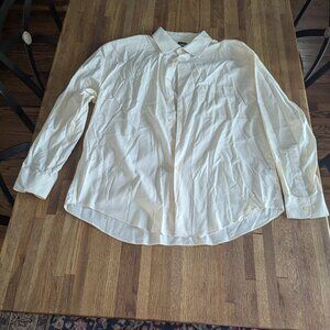 Men's Cream 18 34 35 Button Up Dress Shirt
